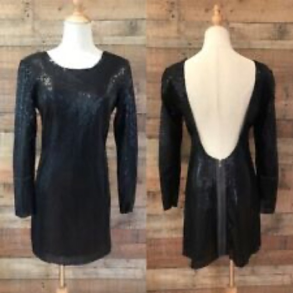 Urban Outfitters backless black sequin dress 🌹